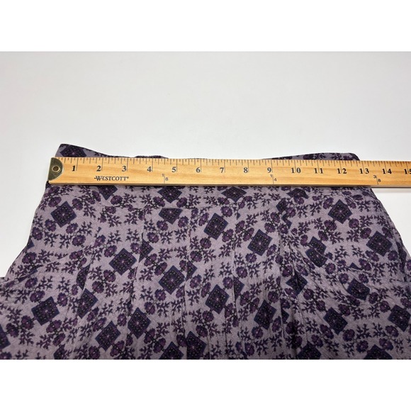 Free People Skorts XS Purple Floral Long Pants with Overlay Pull On Feminine - Picture 7 of 10